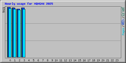 Hourly usage for QG 2025